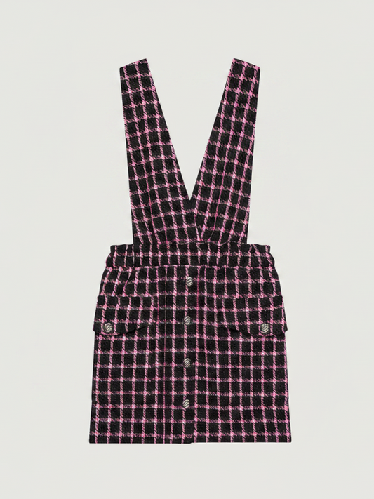 MAJE Check Strapless Dress - Size S