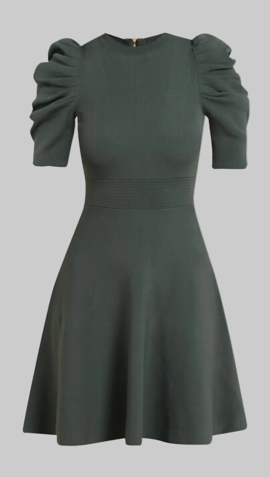 NEW* TED BAKER Dark Green Ribbed Mini Dress - Size S