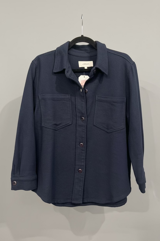 THE GREAT Navy Craftsman Shirt Jacket - Size M