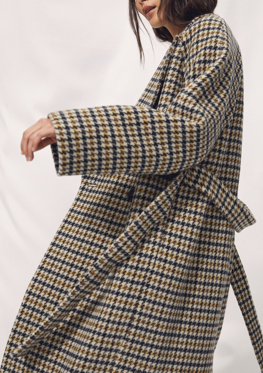WILFRED Houndstooth Trench Coat - Size M