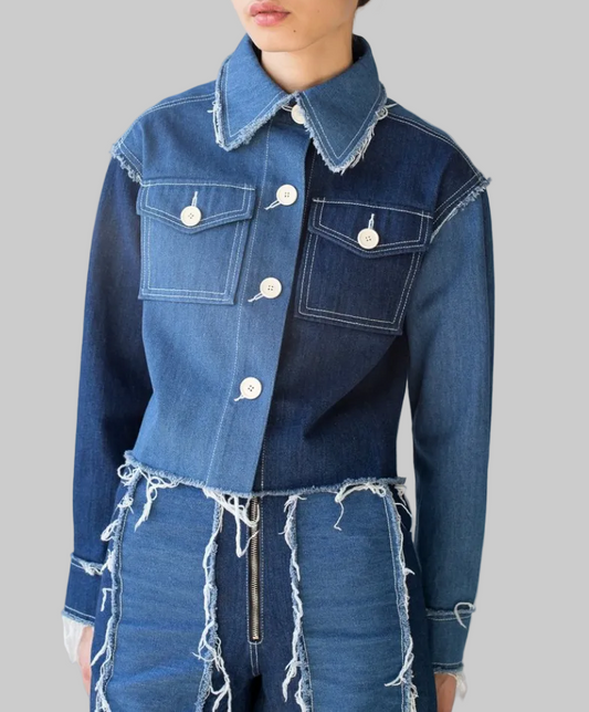 REGINA PYO Two Tone Denim Jacket - Size M