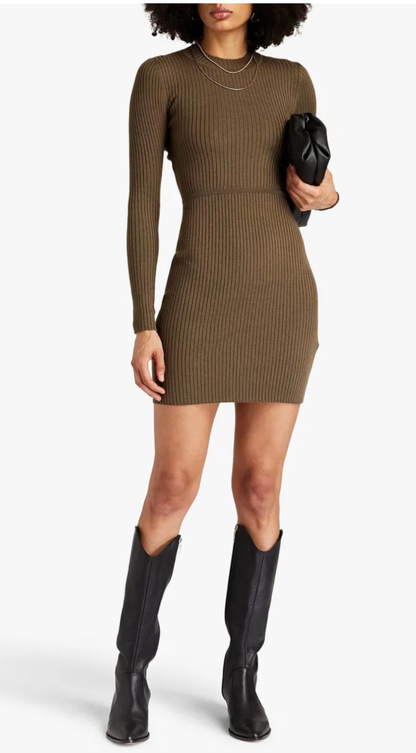 NEW* SANDRO
Ribbed-Knit Mini Dress - Size L