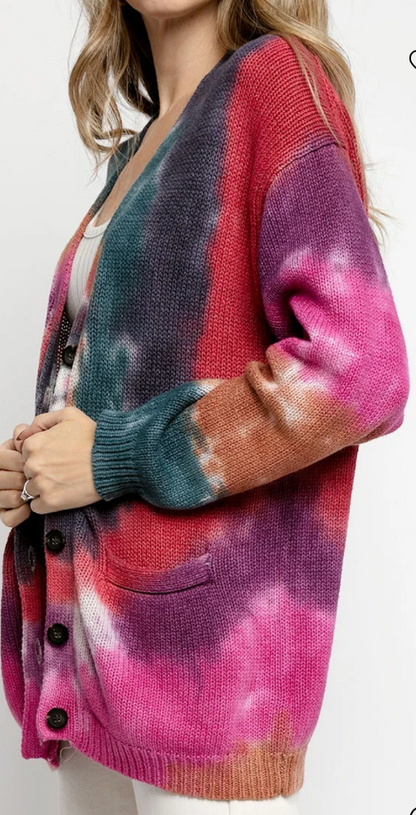 NSF Cardigan in Jewel Tone Dye - Size M