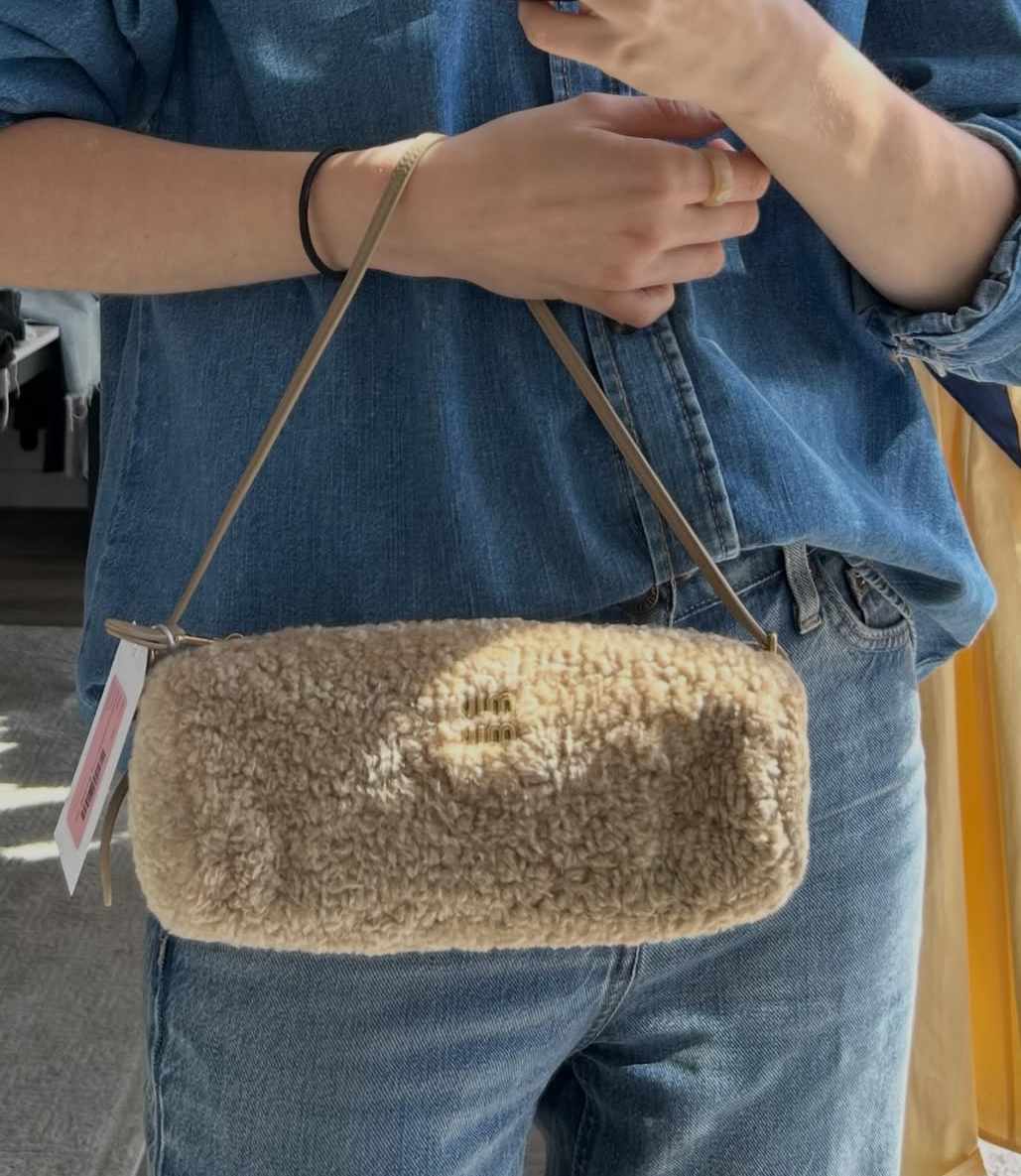 MIU MIU Shearling Pouch Shoulder Bag