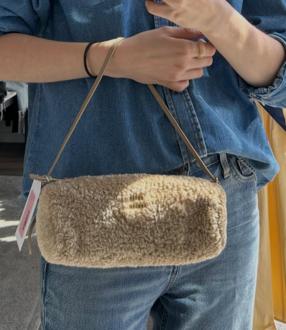 MIU MIU Shearling Pouch Shoulder Bag
