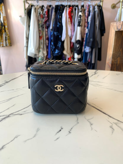 Chanel Black Lambskin Mini Vanity Case