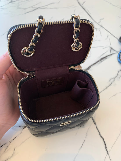 Chanel Black Lambskin Mini Vanity Case