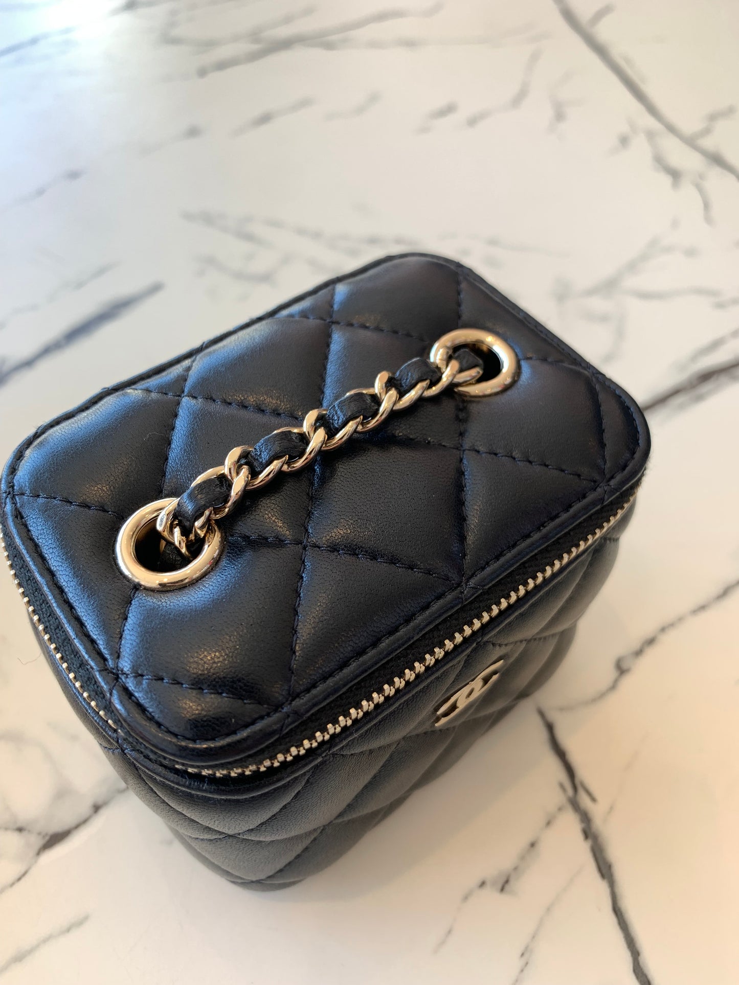 Chanel Black Lambskin Mini Vanity Case