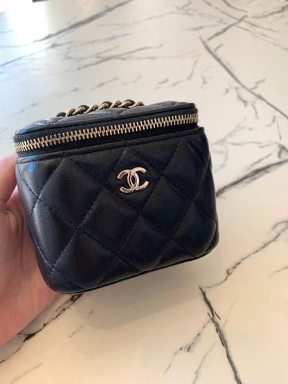 Chanel Black Lambskin Mini Vanity Case