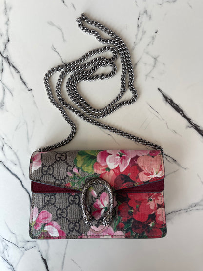 Gucci Dionysus GG Supreme Blooms Super Mini Beige Ebony South Rock Resale