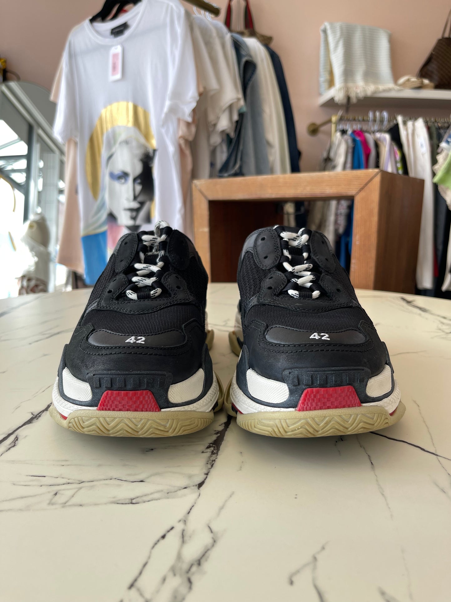 Balenciaga Triple S Sneaker 'Black Red' 2018 Size 42