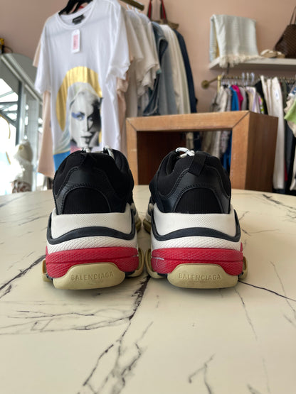 Balenciaga Triple S Sneaker 'Black Red' 2018 Size 42