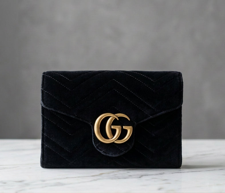 GUCCI GG Marmont Matelassé Wallet On Chain