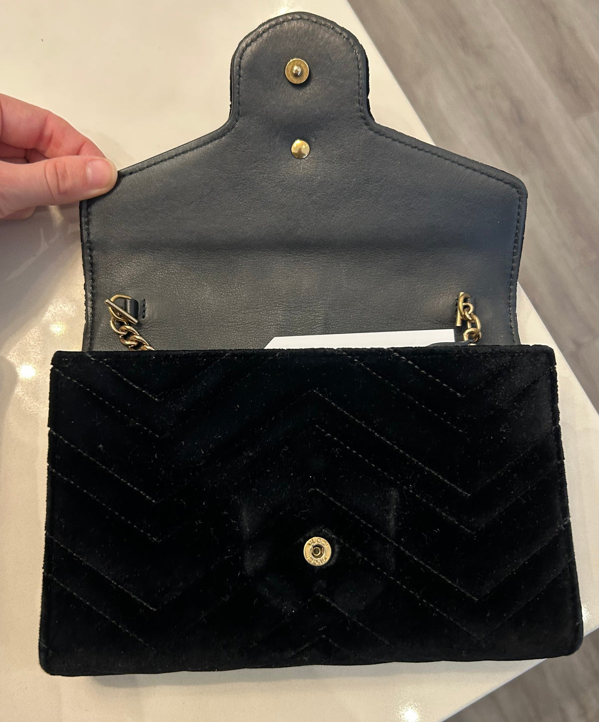 GUCCI GG Marmont Matelassé Wallet On Chain
