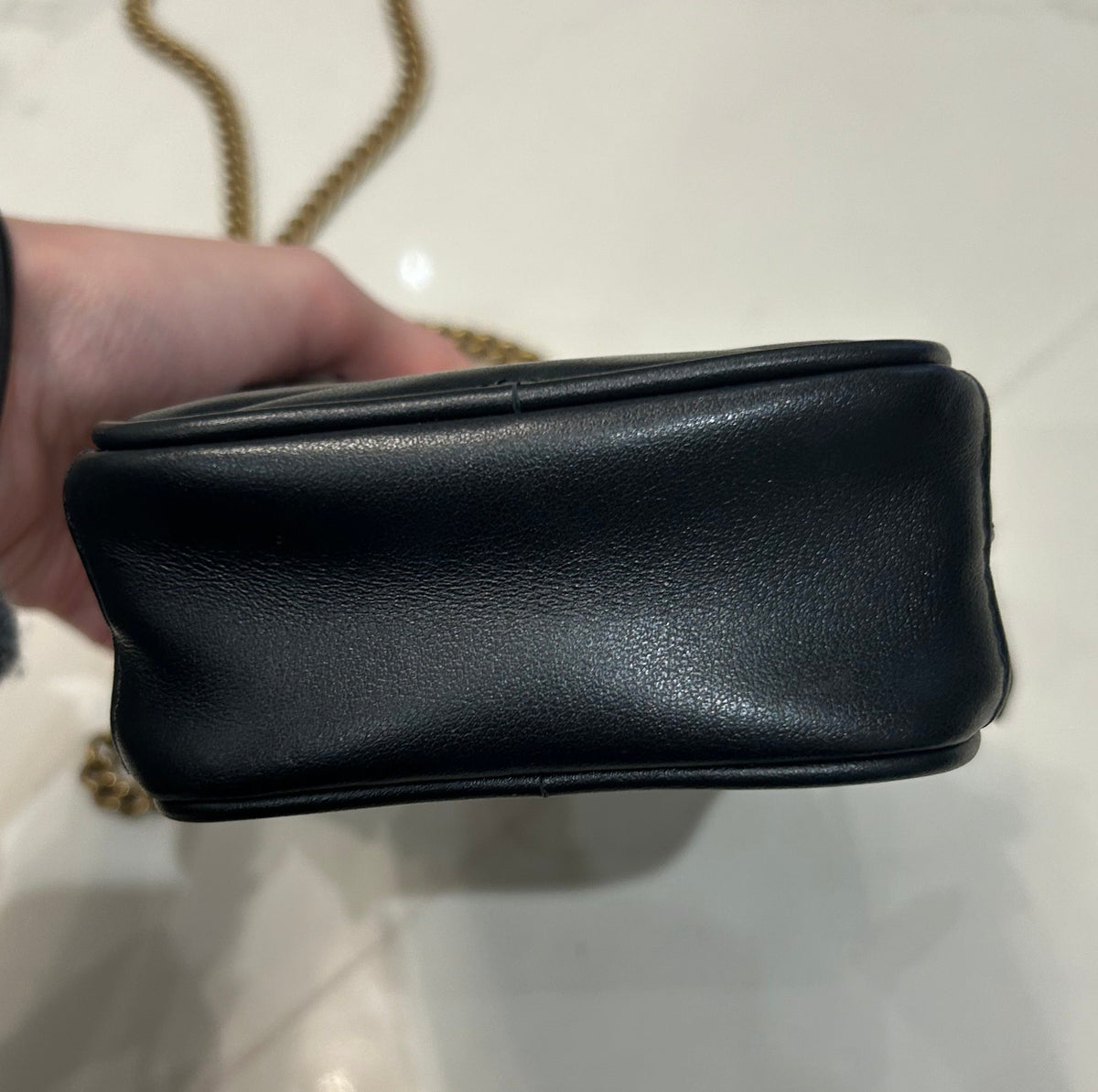 GUCCI Calfskin Matelasse Mini GG Marmont Crossbody