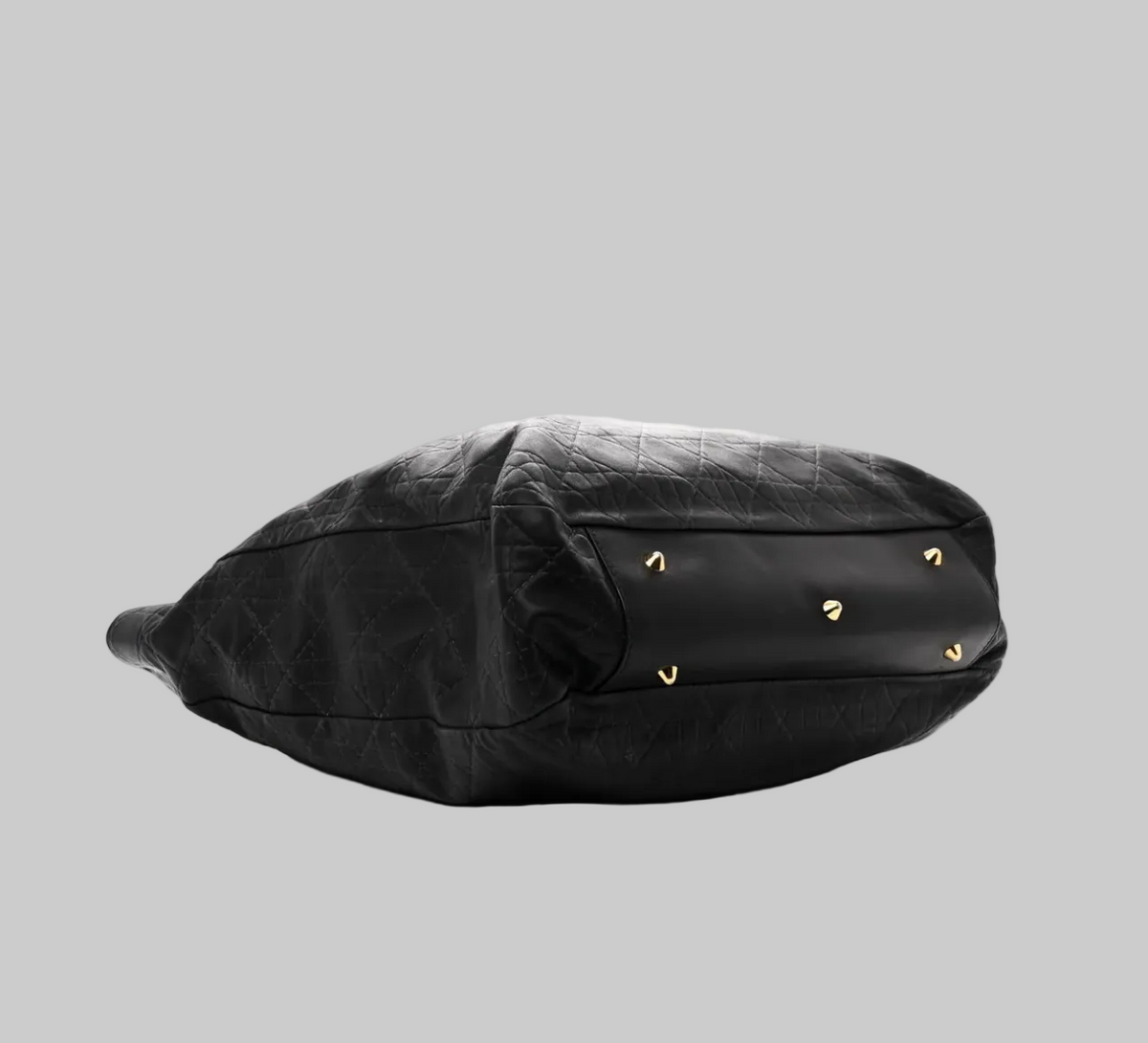 CHRISTIAN DIOR Lambskin Cannage Large Soft Lady Dior Shopping Tote Bag