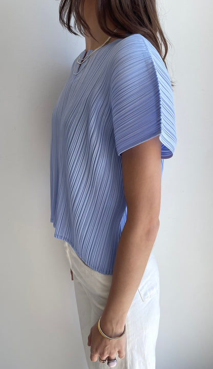 Pleats Please Issey Miyake Periwinkle Cap Sleeve Top Size - 4