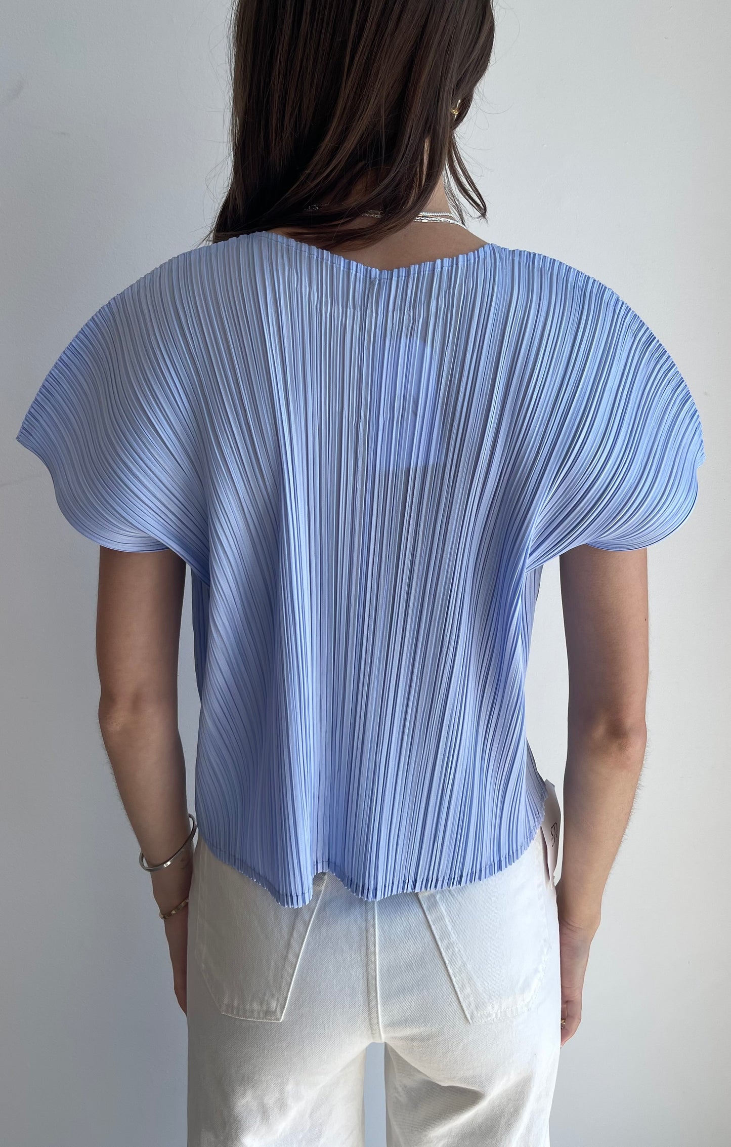 Pleats Please Issey Miyake Periwinkle Cap Sleeve Top Size - 4