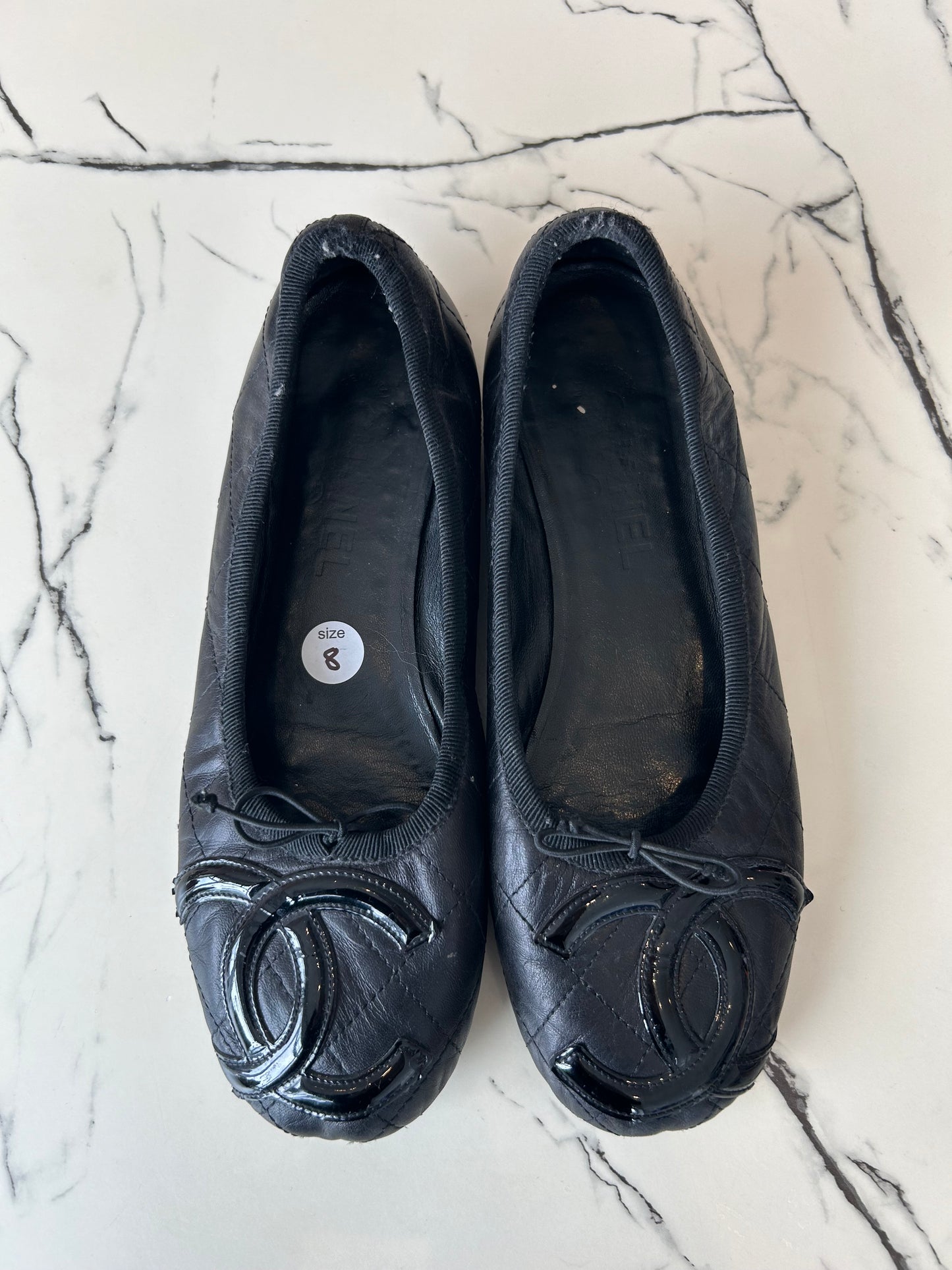 CHANEL quilted ballet flats - size 8