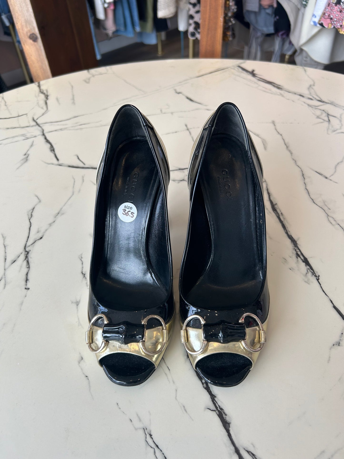 GUCCI Horsebit Bamboo Pumps - size 36.5