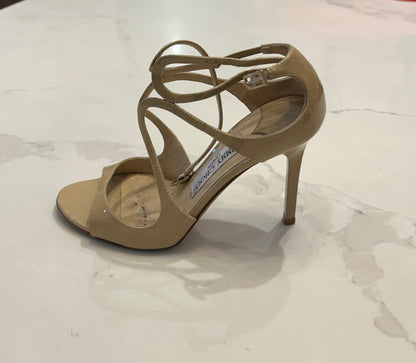 Jimmy Choo Nude Patent Sandals - size 35.5