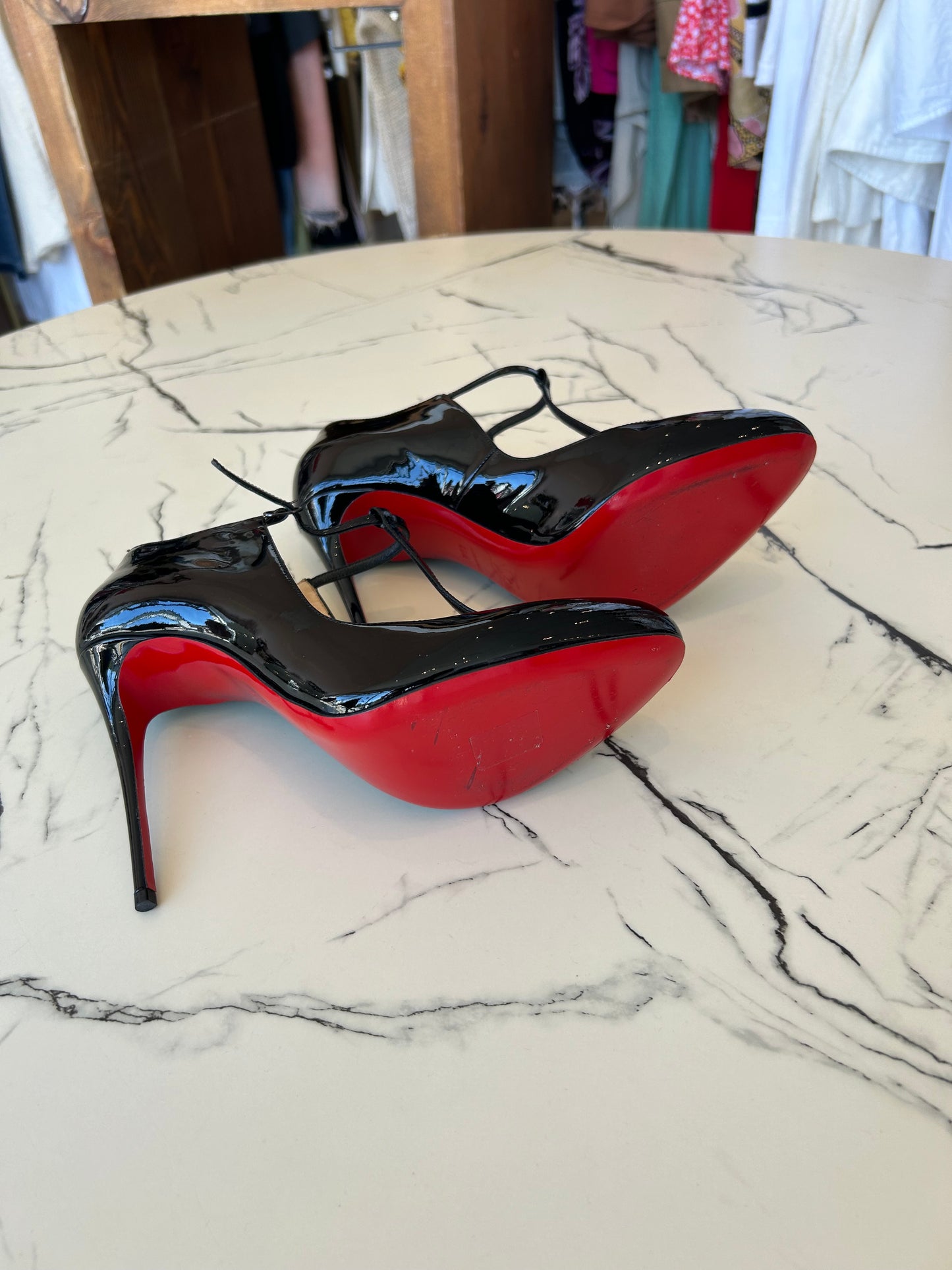 Christian Louboutin Patent T-strap - size 40.5