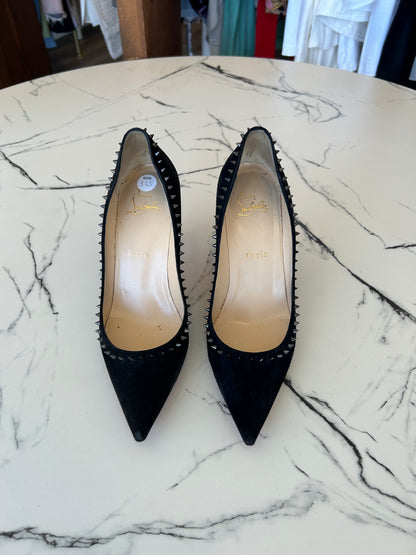 Christian Louboutin suede spiked pumps - size 37.5