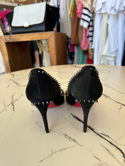 Christian Louboutin suede spiked pumps - size 37.5