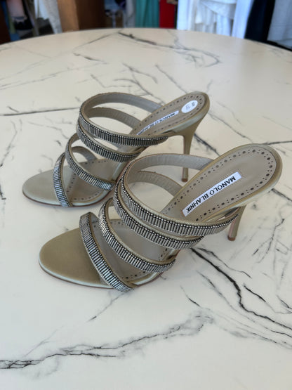 Monolo Blahnik Sequin Strap Sandals - size 40