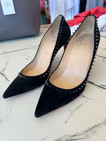 Christian Louboutin suede spiked pumps - size 37.5