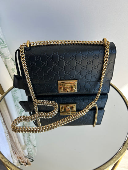 GUCCI Guccissima Padlock Shoulder Bag