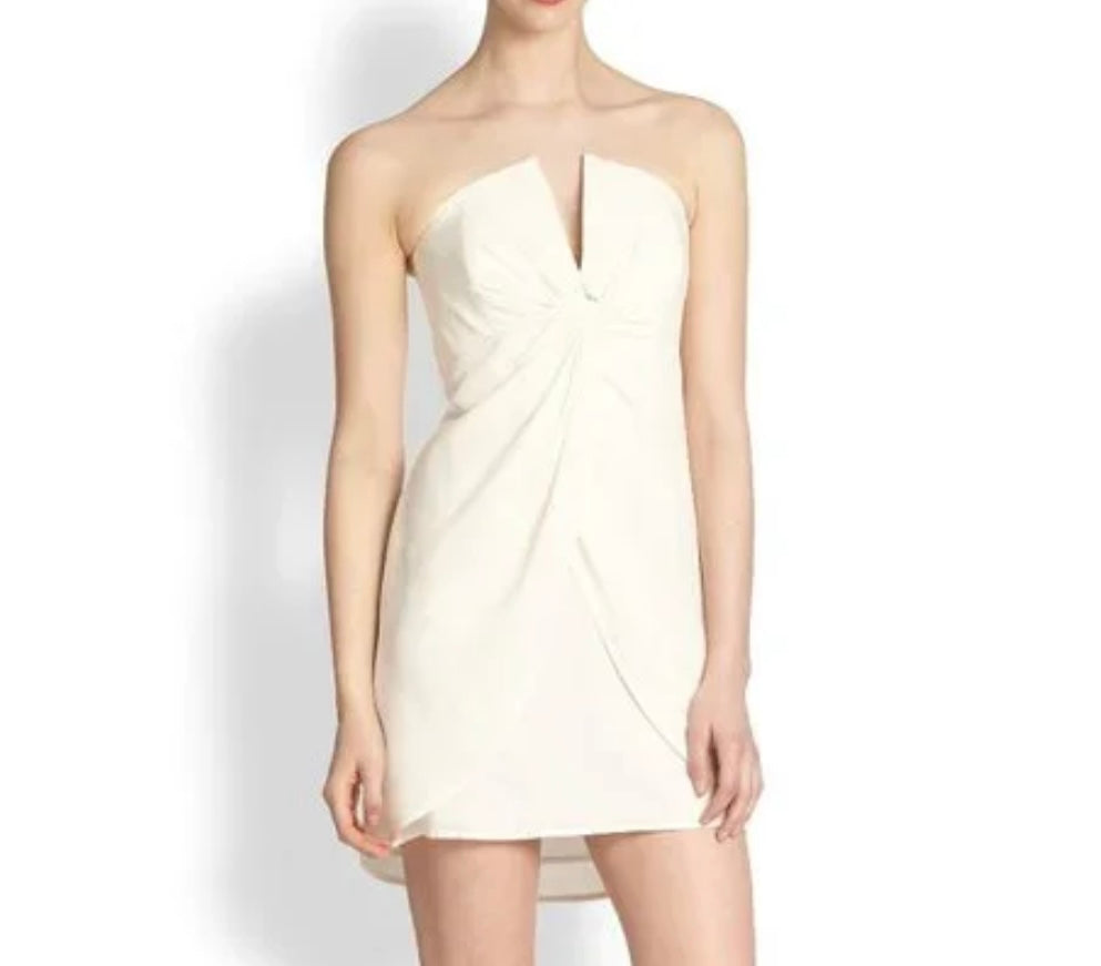 Zimmermann silk V dress in pearl size - 4/6