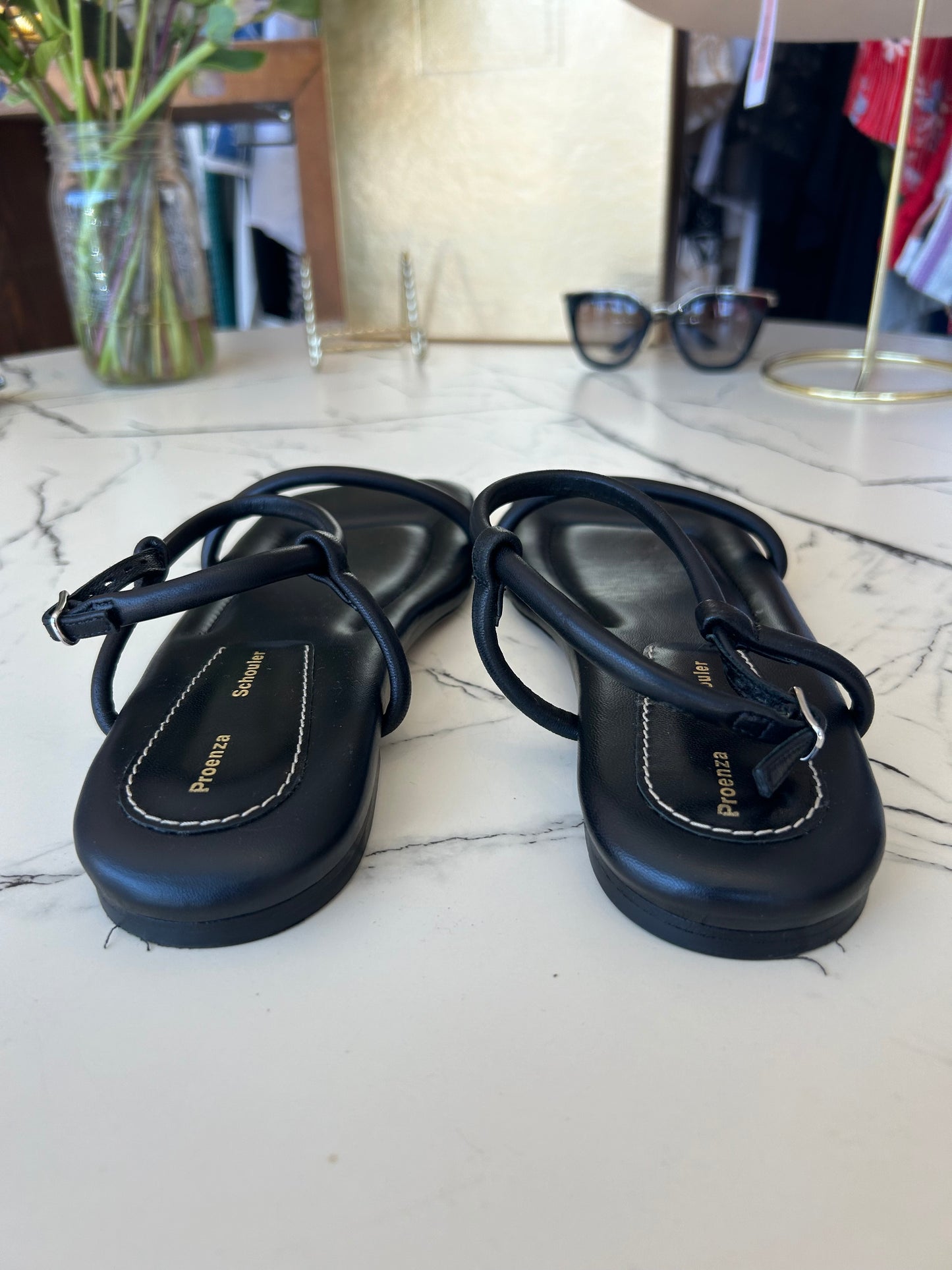 PROENZA SCHOULER Strappy Black Sandal size - 7.5