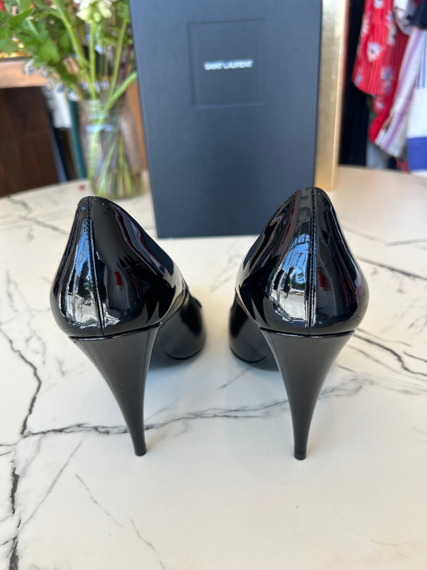 SAINT LAURENT Black KIKI 100 pumps size - 38.5