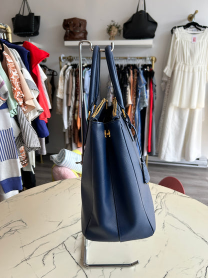 PRADA Navy Large Galleria Double Zip Tote