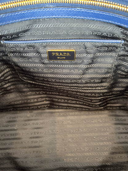 PRADA Navy Large Galleria Double Zip Tote