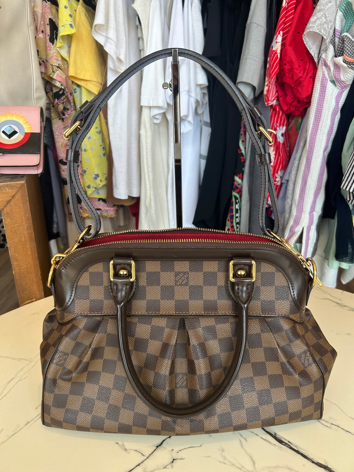 LOUIS VUITTON Trevi PM Top Handle Bag With Strap