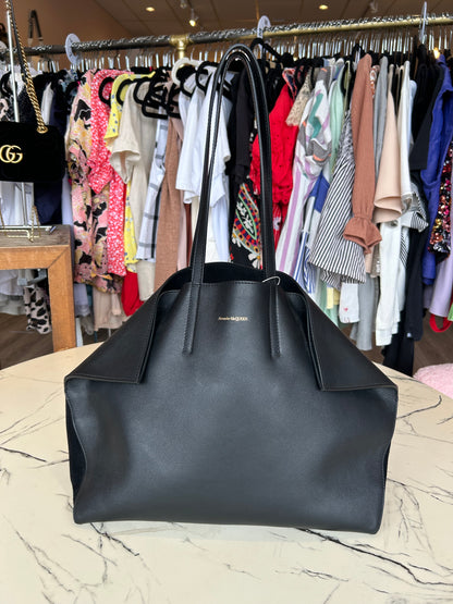 ALEXANDER MCQUEEN Black Lesather Butterfly Tote