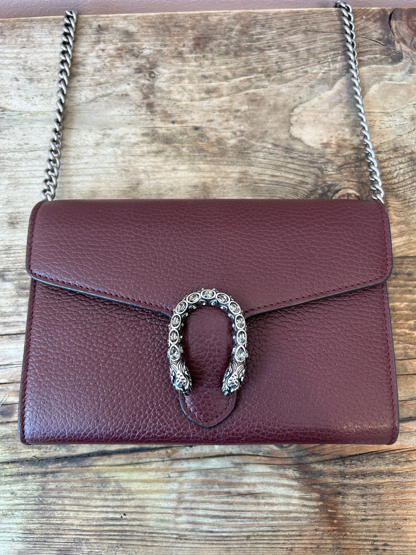 GUCCI Burgundy Leather Mini Dionysus