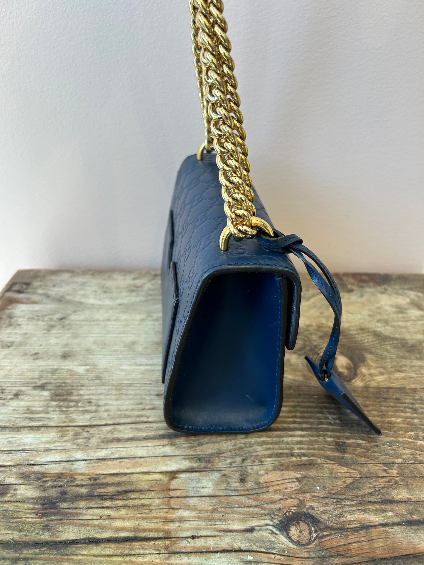 GUCCI Small Blue Padlock Shoulder Bag