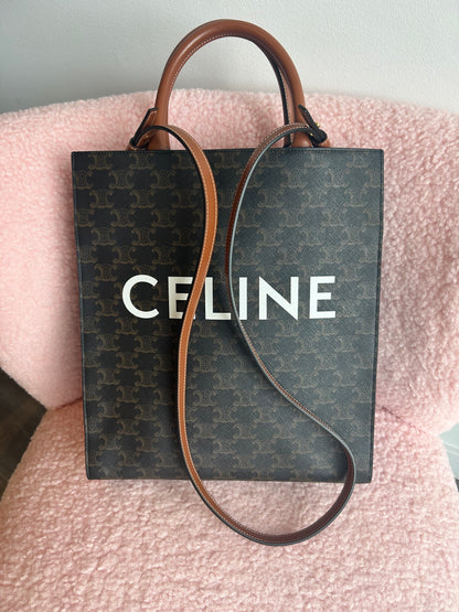 CELINE Small Triomphe Vertical Cabas Tote