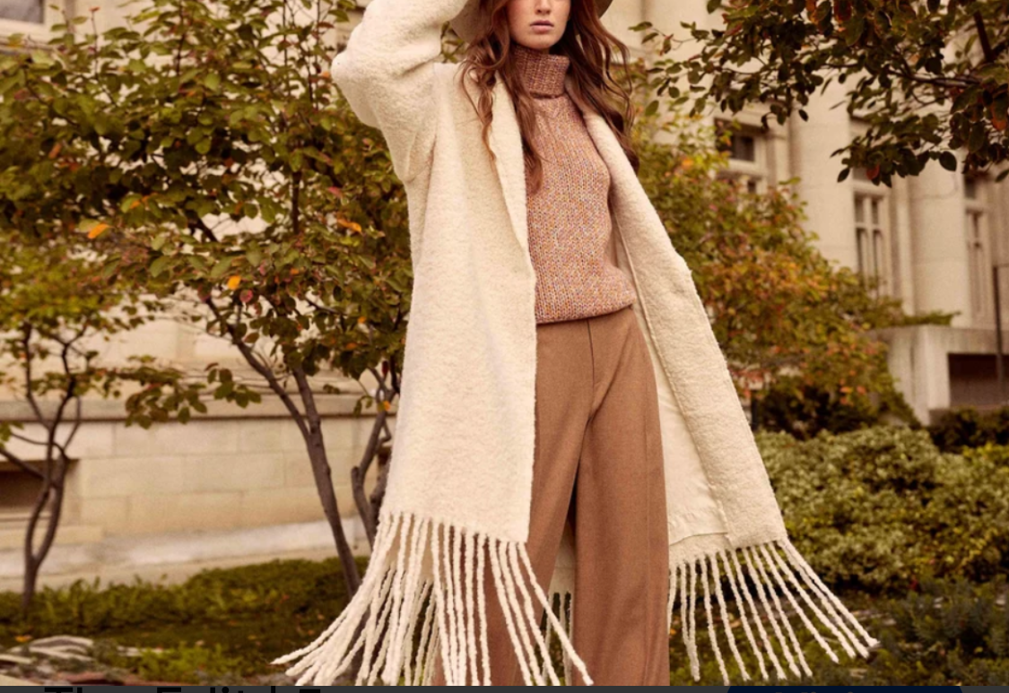FORTE FORTE Cream alpaca blend fringe coat - Size L