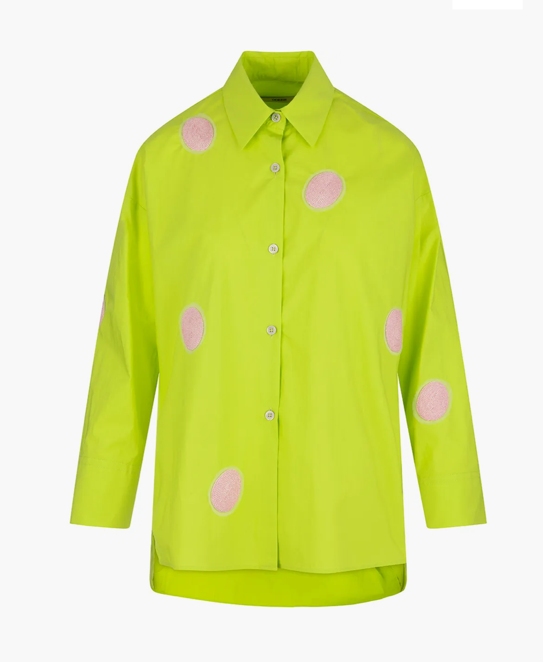 ODEEH Neon button up with embroidered dots - Size L