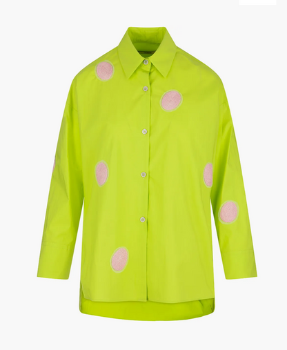 ODEEH Neon button up with embroidered dots - Size L