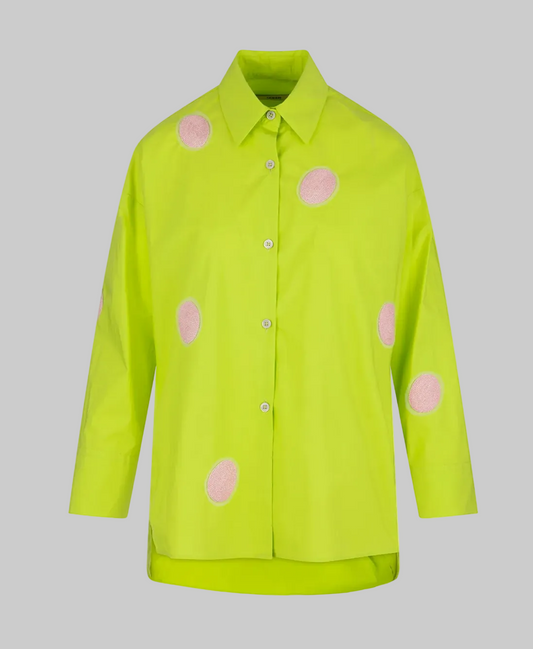 ODEEH Neon button up with embroidered dots - Size L