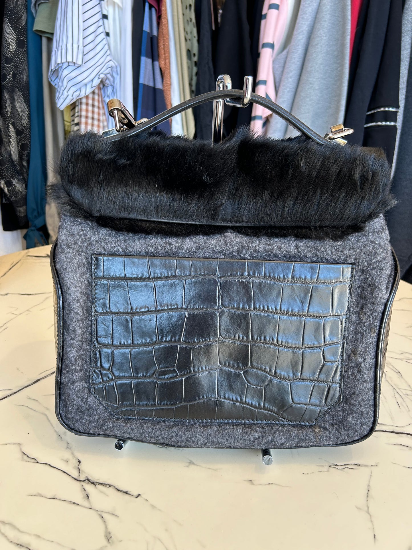 PROENZA SCHOULER Pony Calf Hair/ Croc Leather Bag