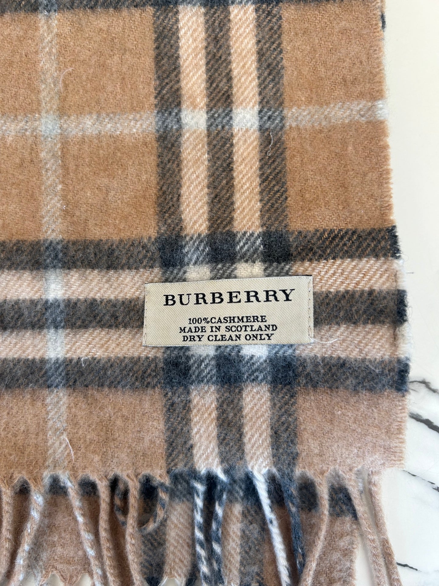 BURBERRY Plaid Cashmere Scarf