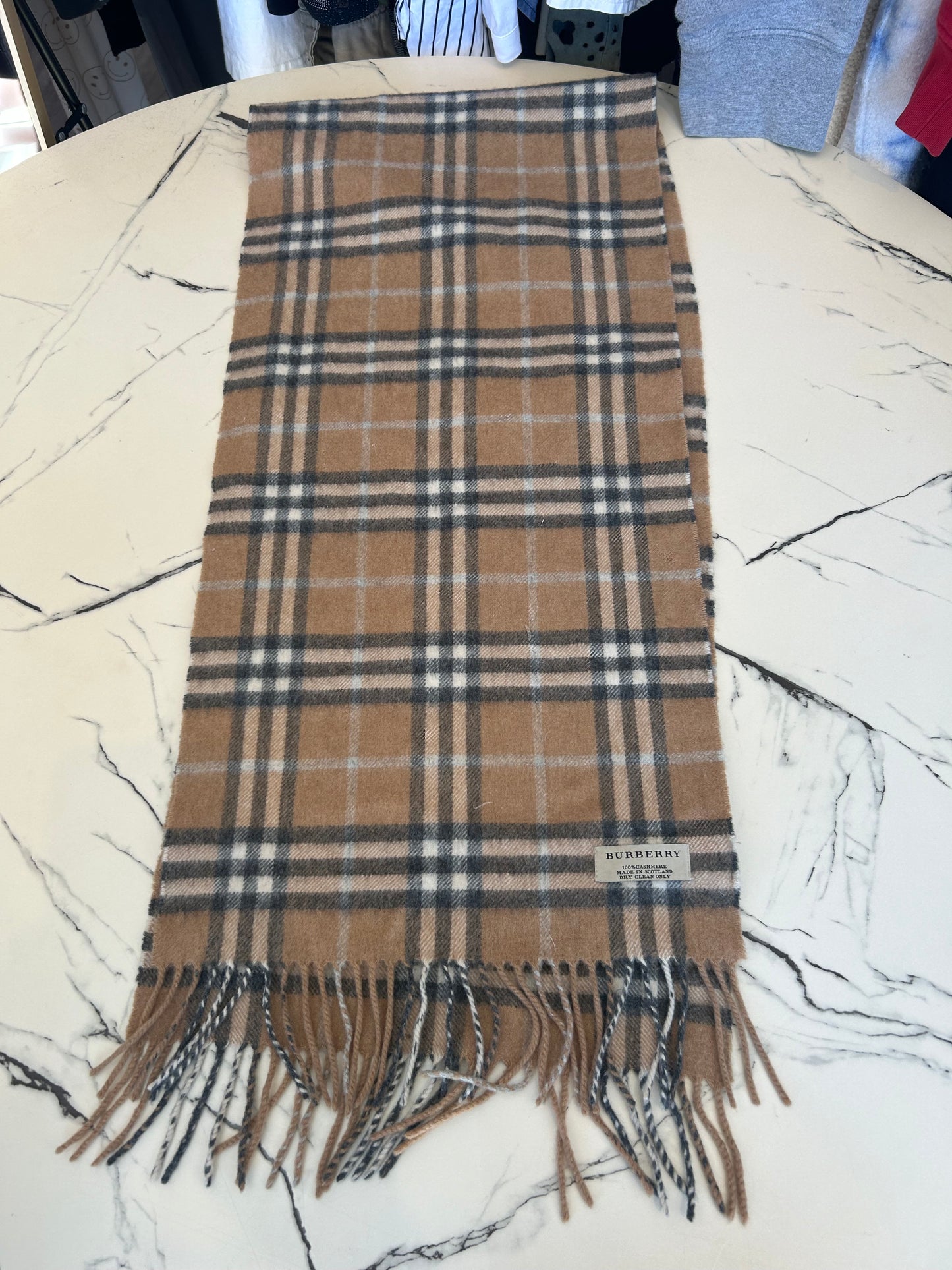 BURBERRY Plaid Cashmere Scarf