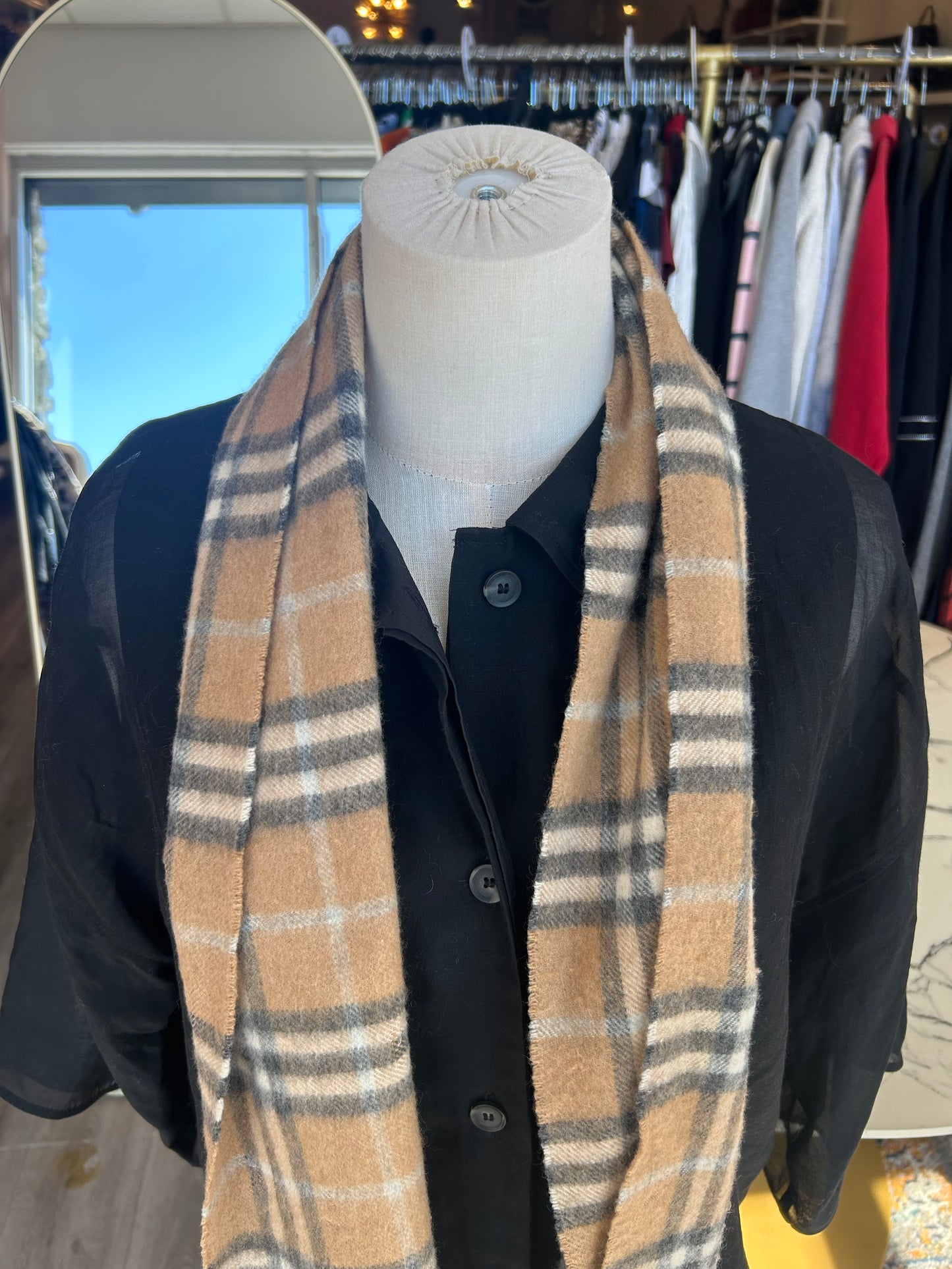 BURBERRY Plaid Cashmere Scarf