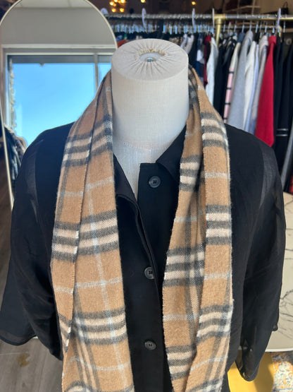 BURBERRY Plaid Cashmere Scarf